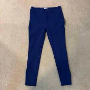 Anthropologie Essential Slim Royal Blue Pants Womens US Size 8 Ankle Zip Pockets